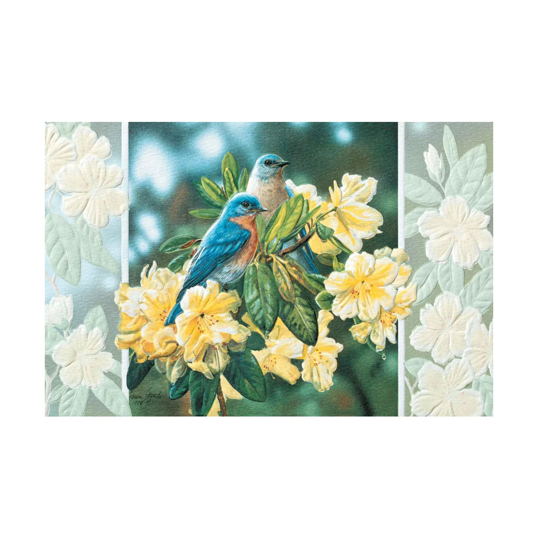 GET WELL - Bluebirds in Rhododendren