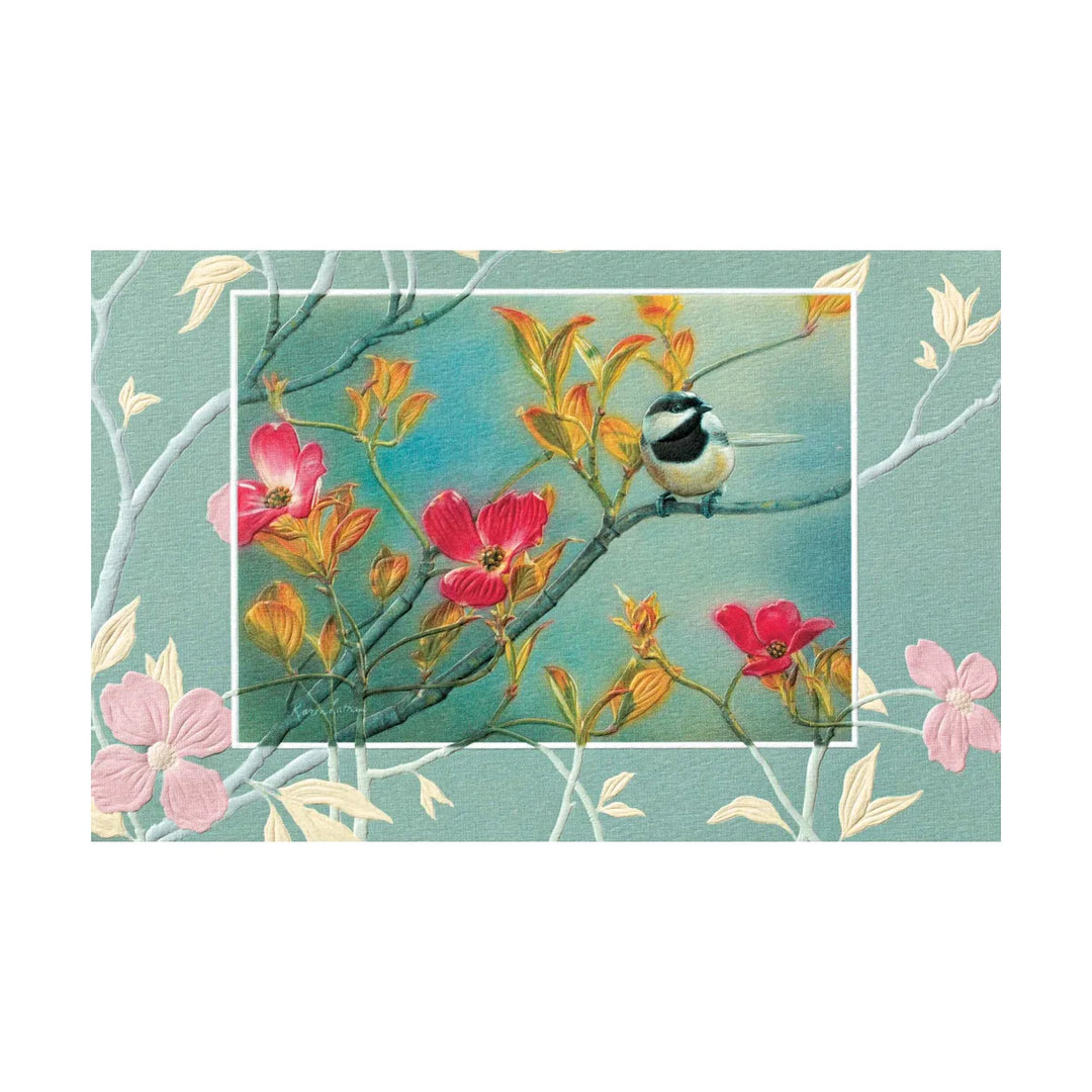 ENCOURAGEMENT - Chickadee in Pink Dogwood