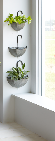 Galvanized Umbrella Wall Planter