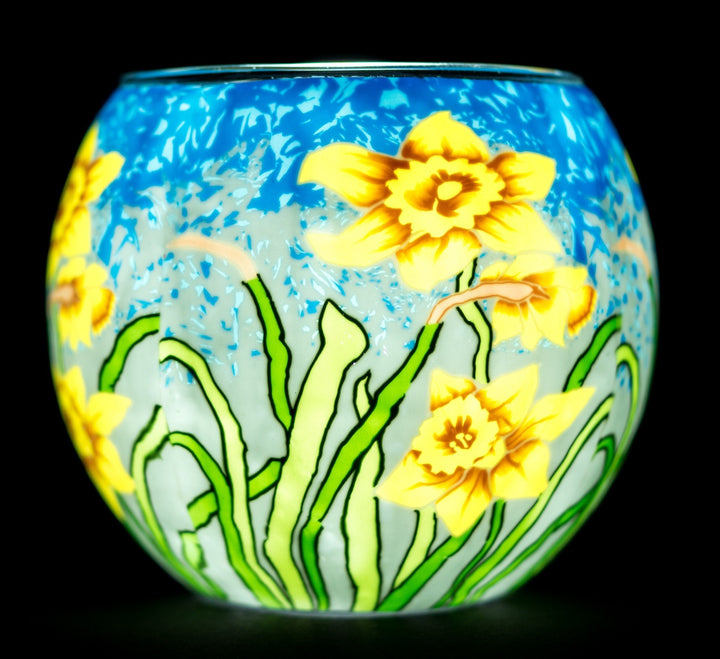 CLAYMASTER Candle Holder - SUNSHINE DAFFODILS