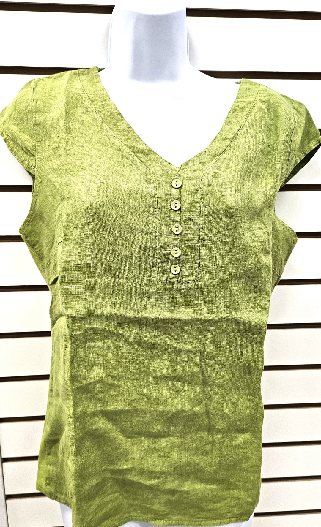 French Linen Top - Oassis Green