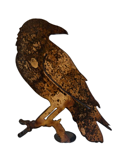 Crow/Raven – Rusted Metal Fence Topper 🍁