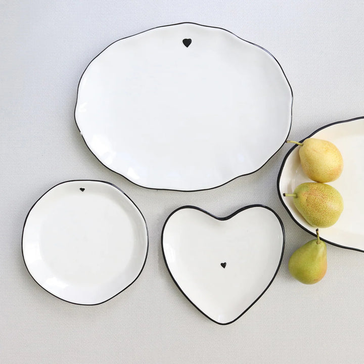 With Love Serving Dish Oval Black