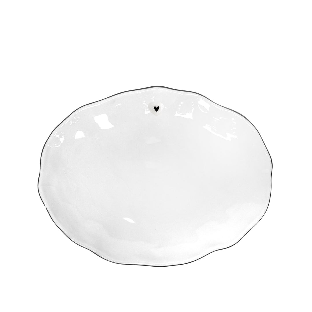 With Love Serving Dish Oval Black