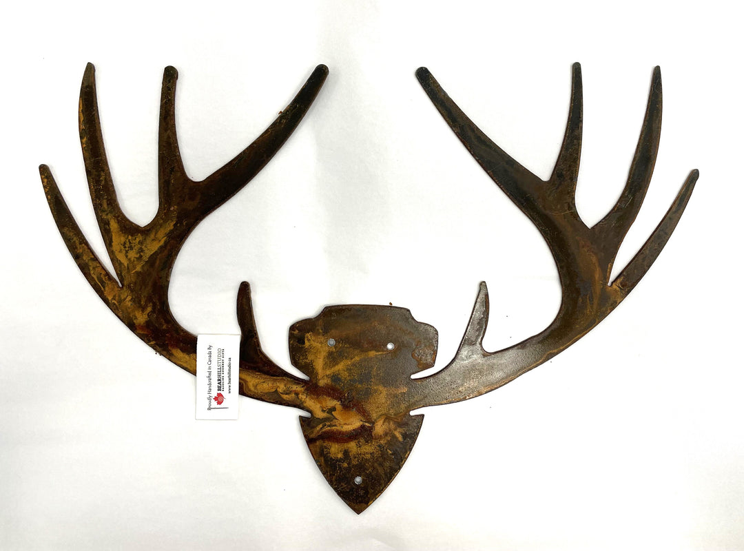 Rusted Metal - Antler Hat Rack 🍁