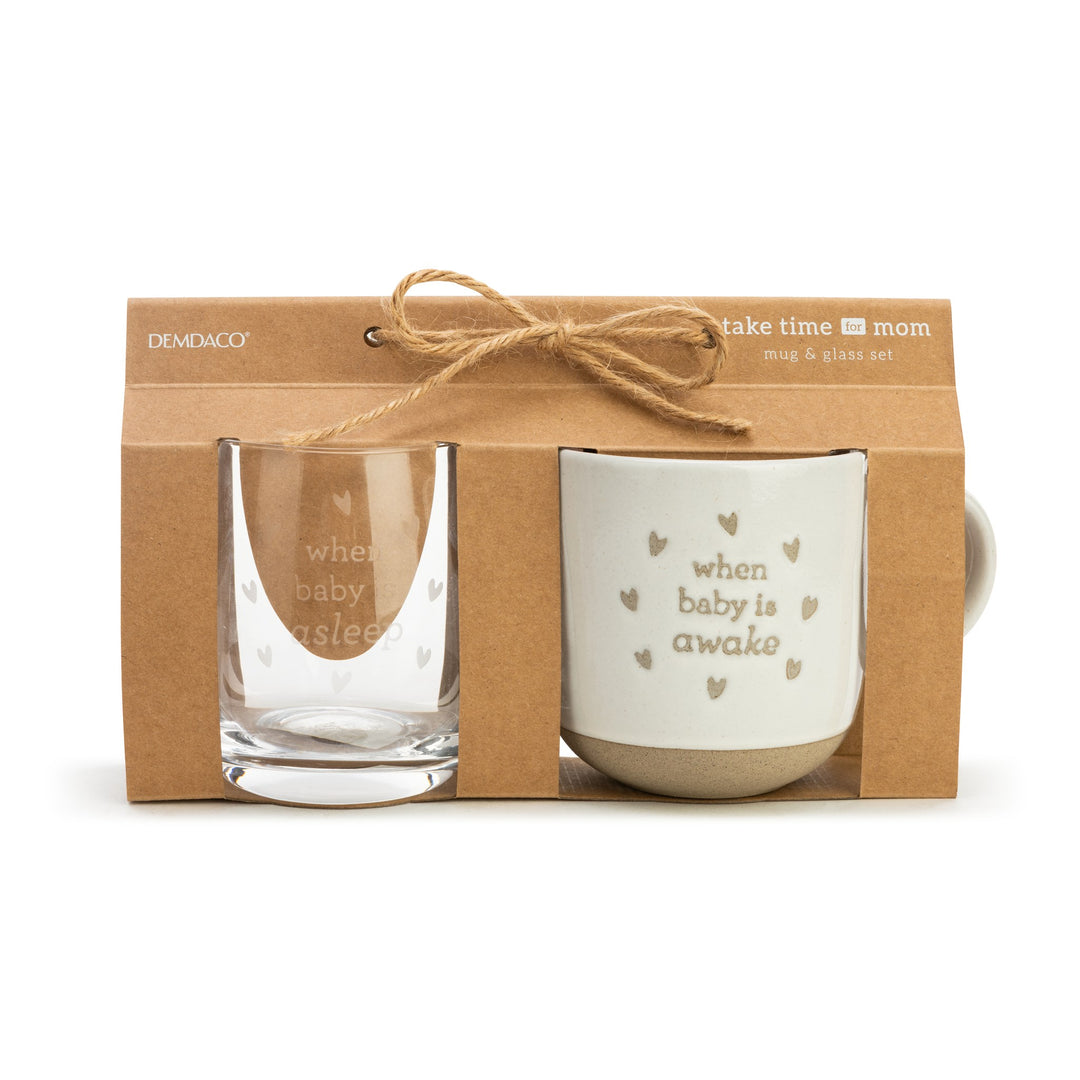 Mug/Glass Set-Baby Wake/Sleeps