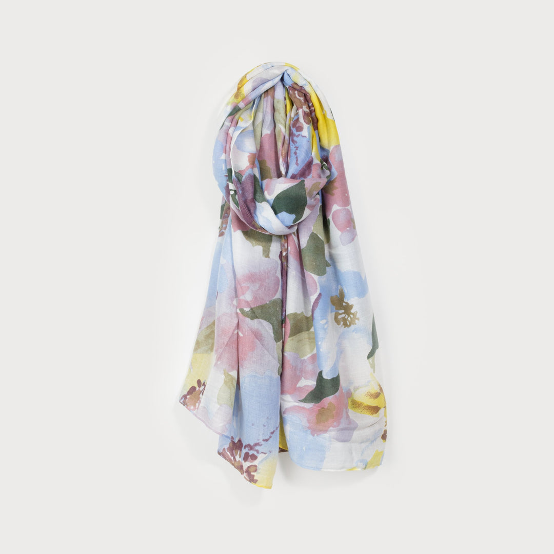 Floral Print Scarf - Purple