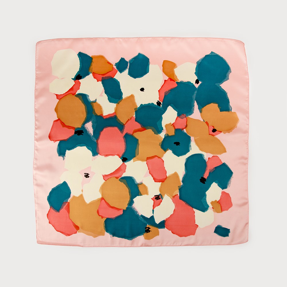 Satin Square Scarf - Pink