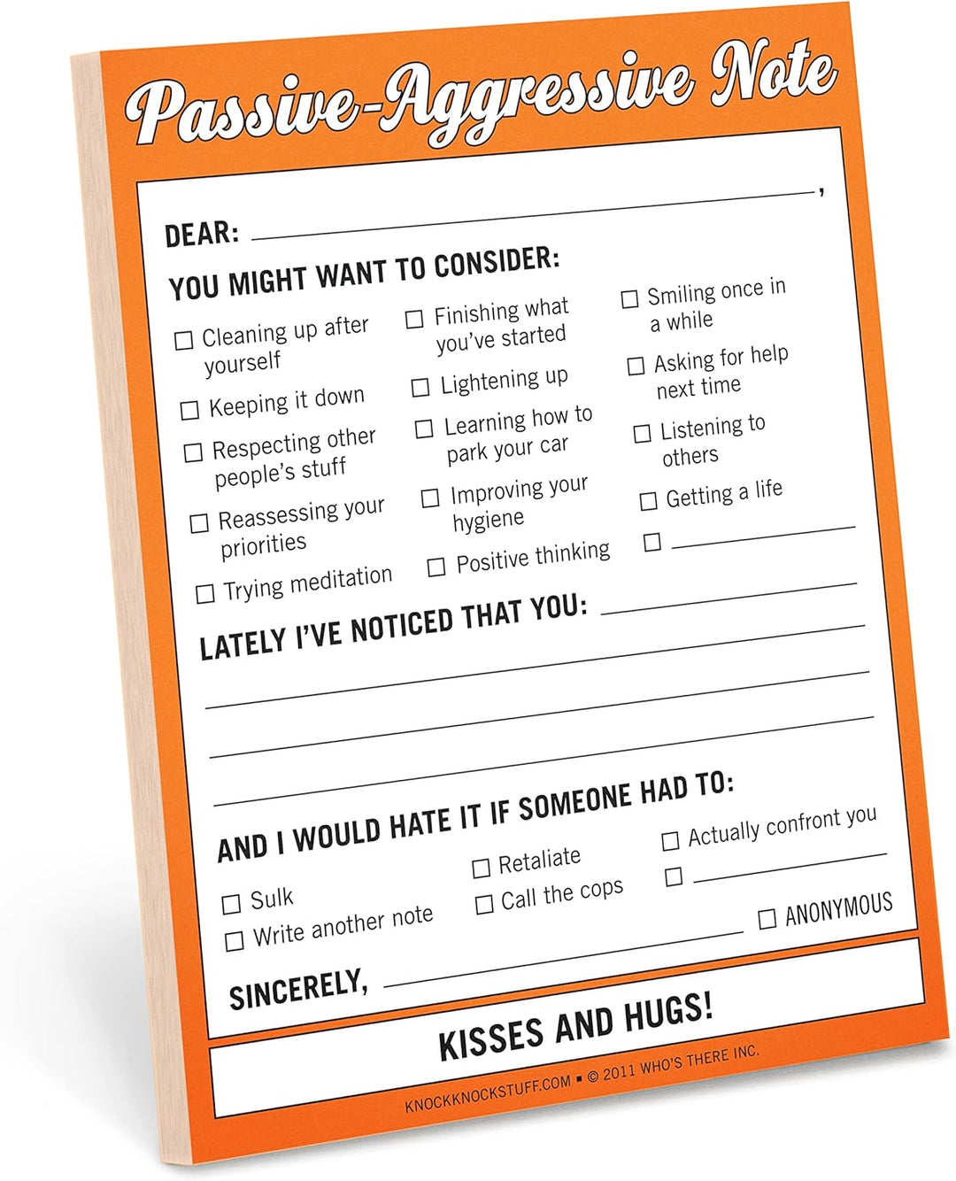 Passive Aggressive Nifty Note Pad