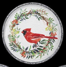 Cardinal in Wreath Round Wall Decor