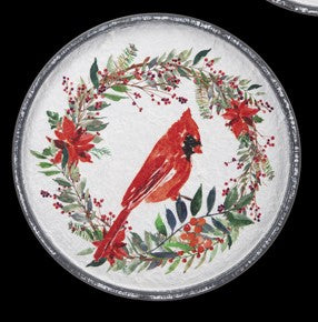 Cardinal in Wreath Round Wall Decor