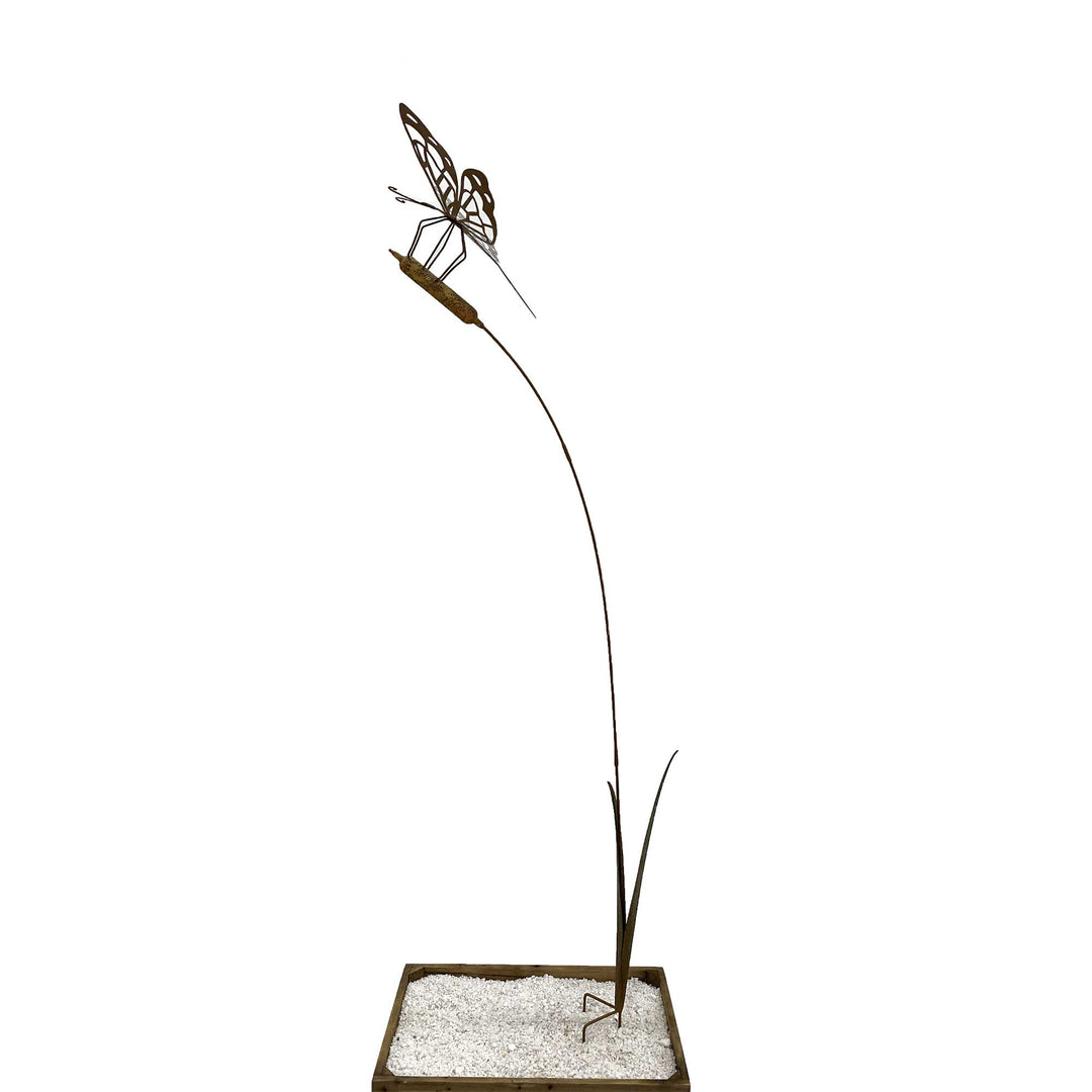 Rustic Dragonfly Garden Stake