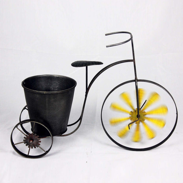 Tricycle Single Flower Pot with Rotating Windmill