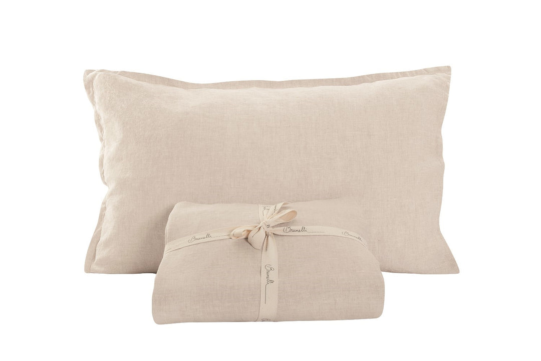 Linen natural king sheet set 4 pcs
