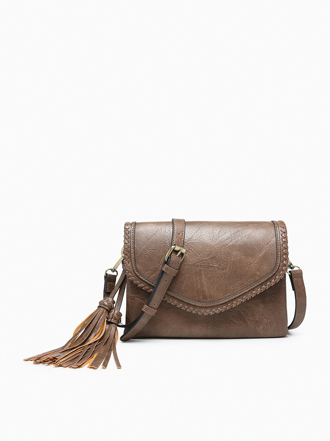 Sloane Flapover Crossbody with Whipstitch Trim
