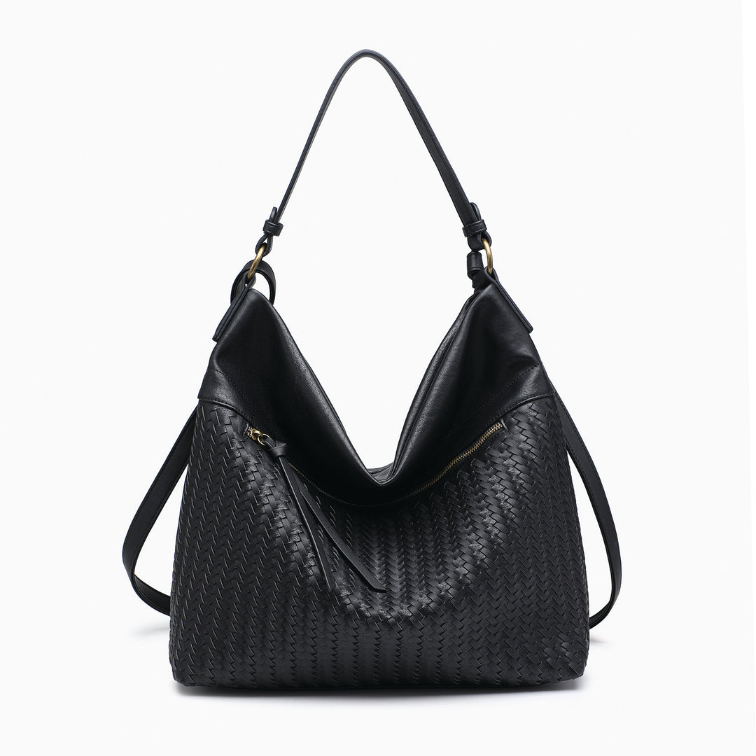 Alaya Slouchy Woven Hobo with Zip Closure