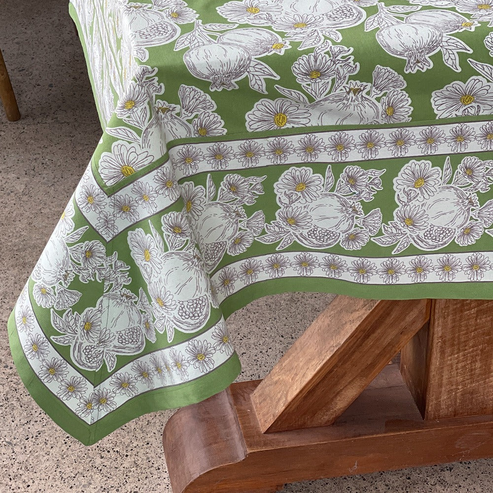 Pomagranate Green Tablecloth