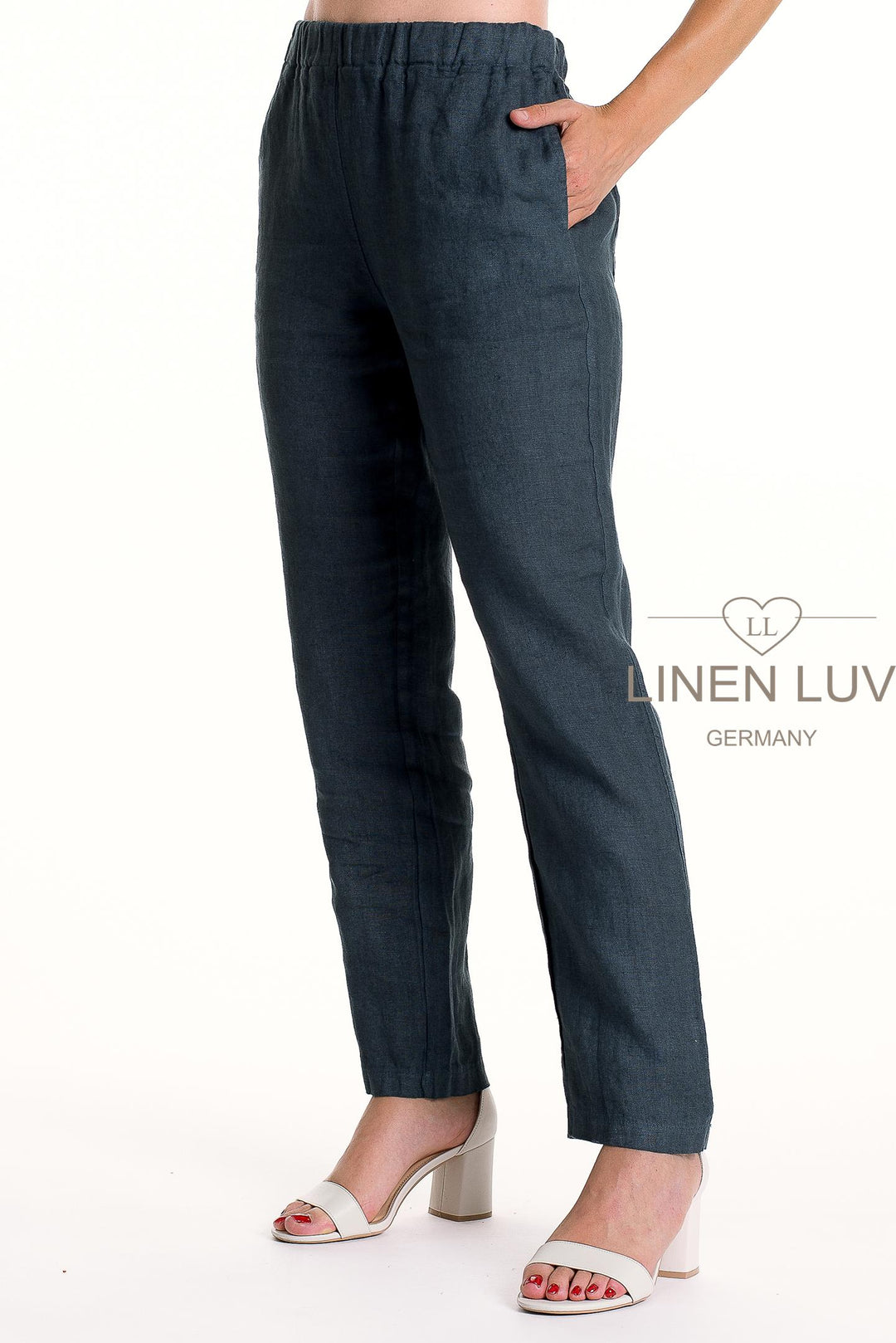 French Linen Pants - Dark Slate
