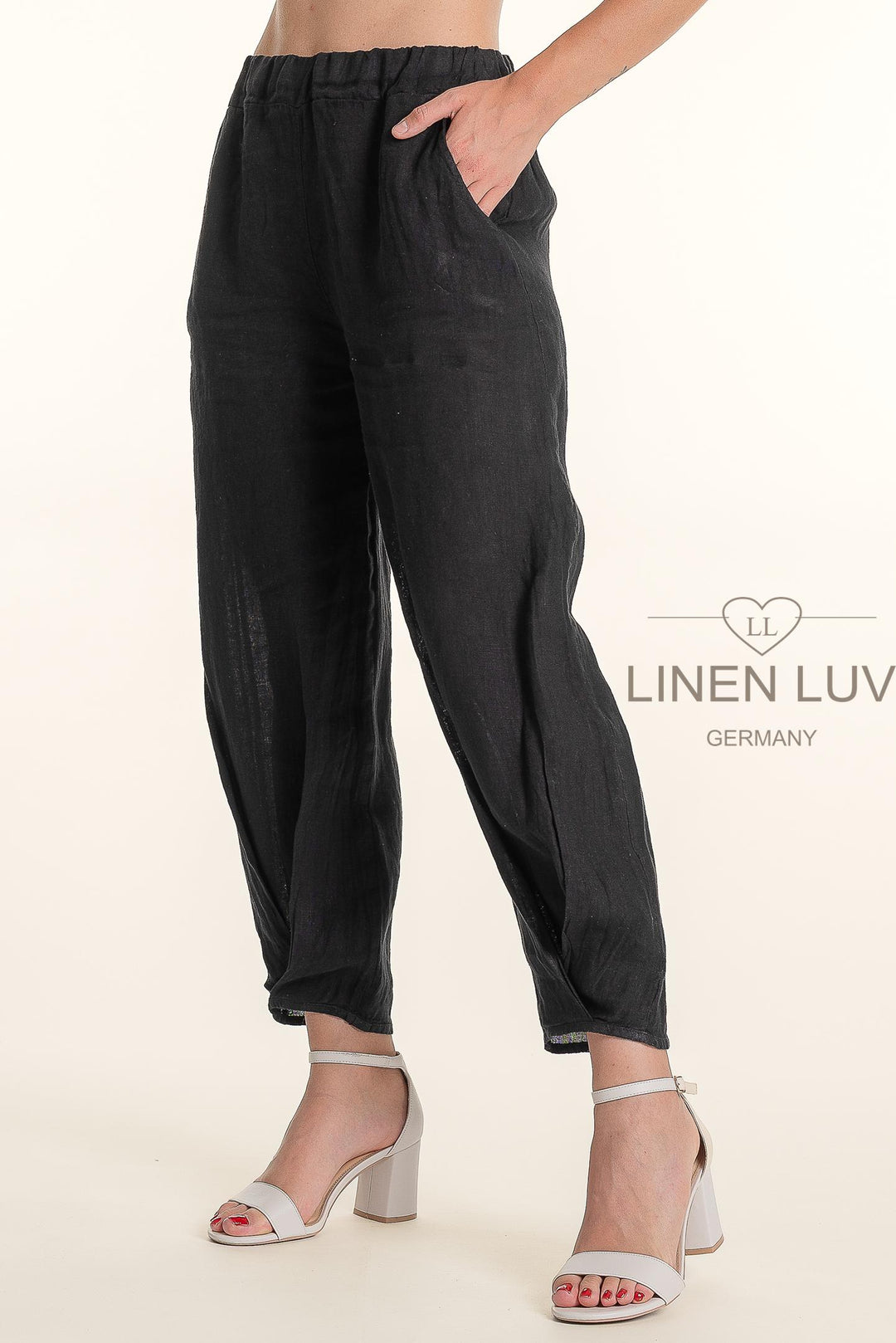 French Linen Pants - Nero