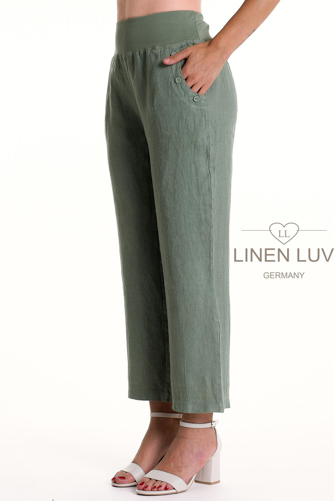 French Linen Pants - Sauge