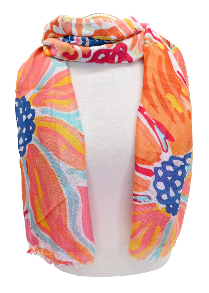 Scarf/Sarong Big Flower Pattern - Colourful