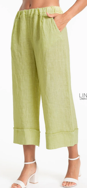 French Linen Pants - Wasabi