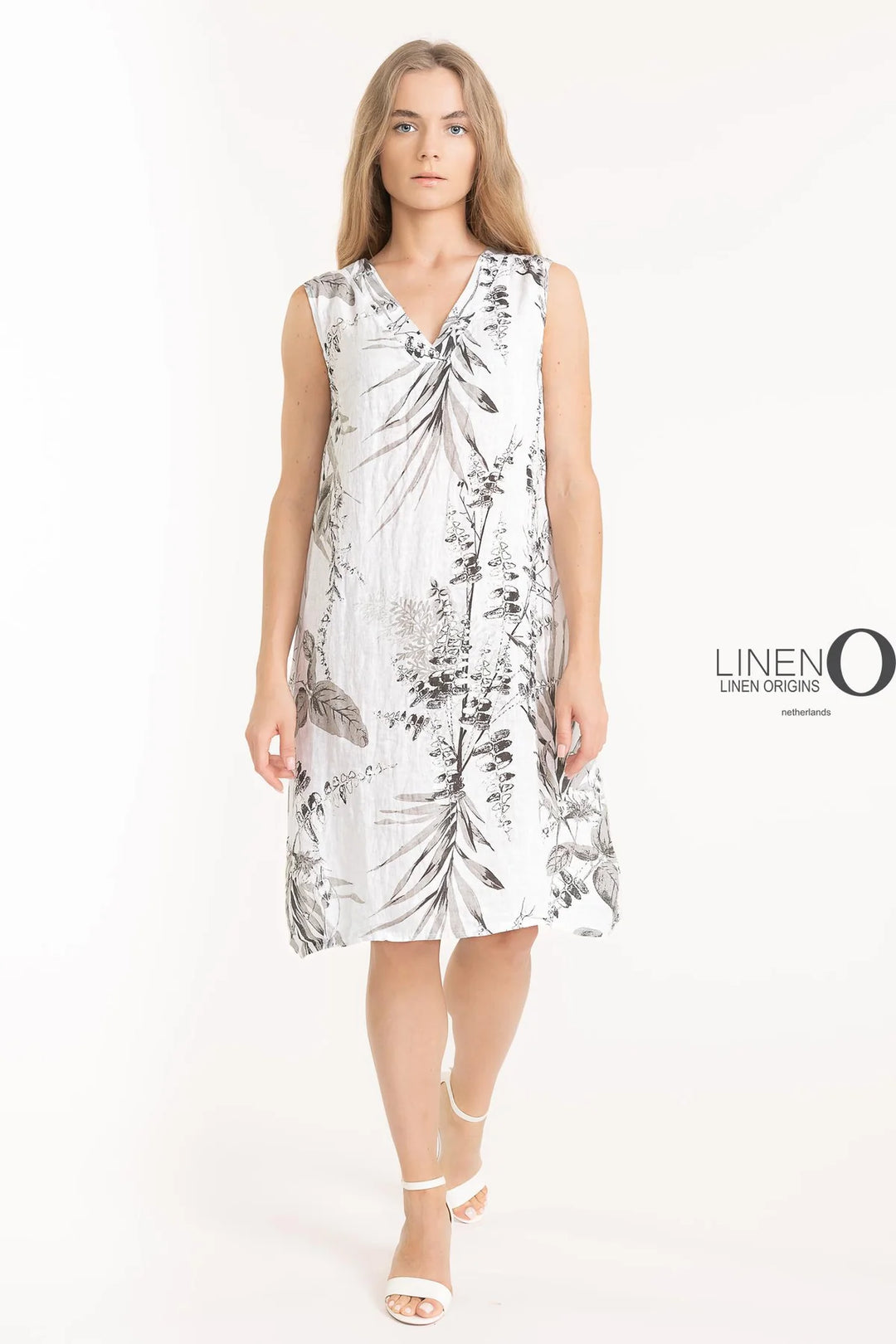 French Linen Dress - Bianco