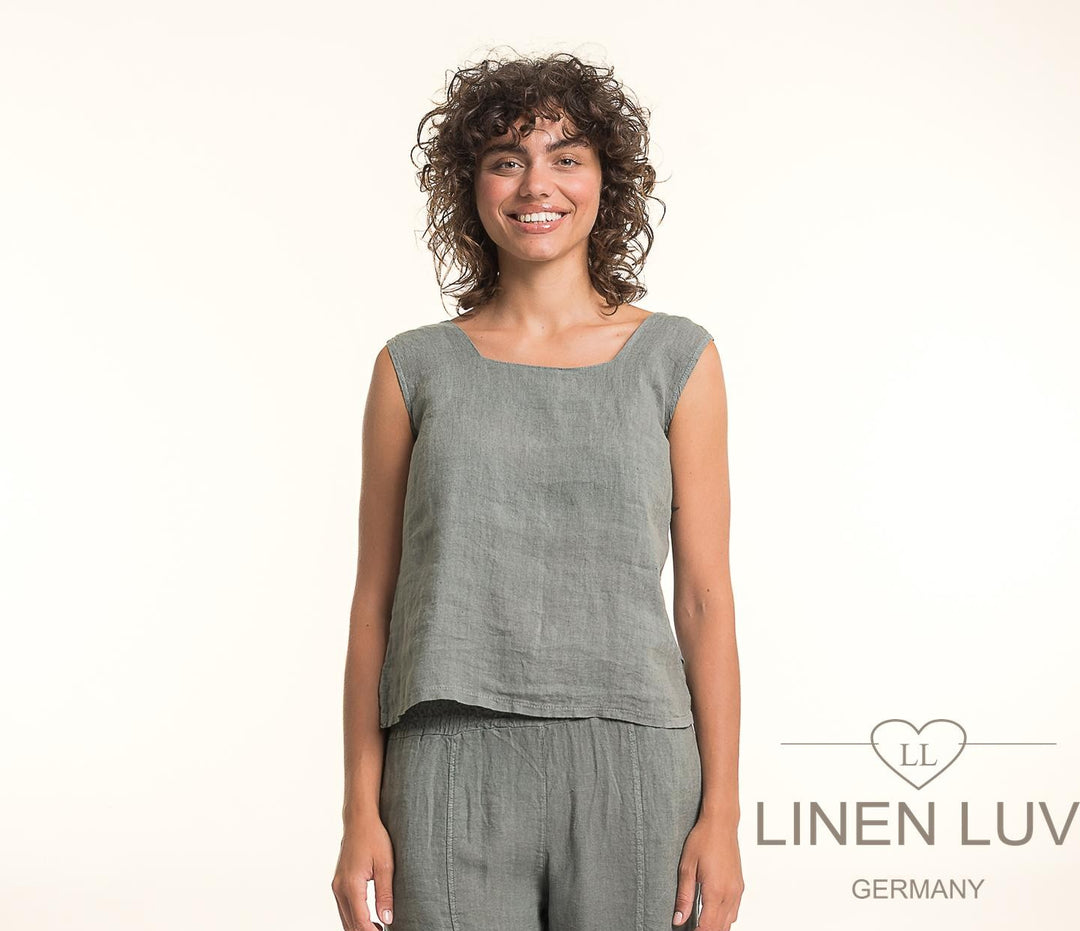 French Linen Top - Topo