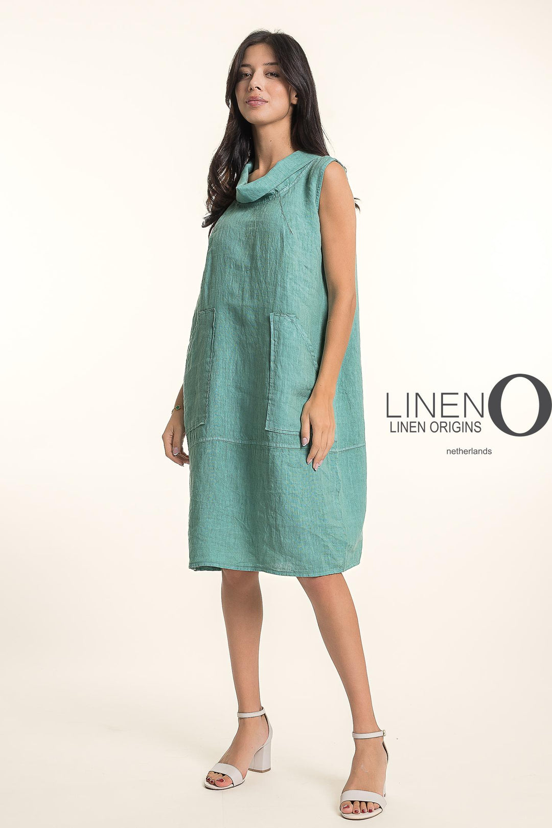 French Linen Dress - Lagoon