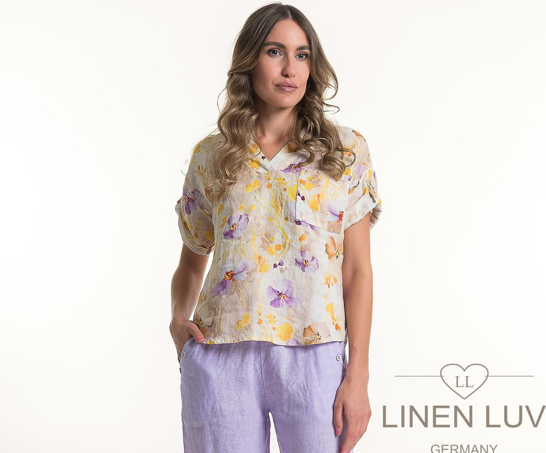 French Linen Blouse - Camello