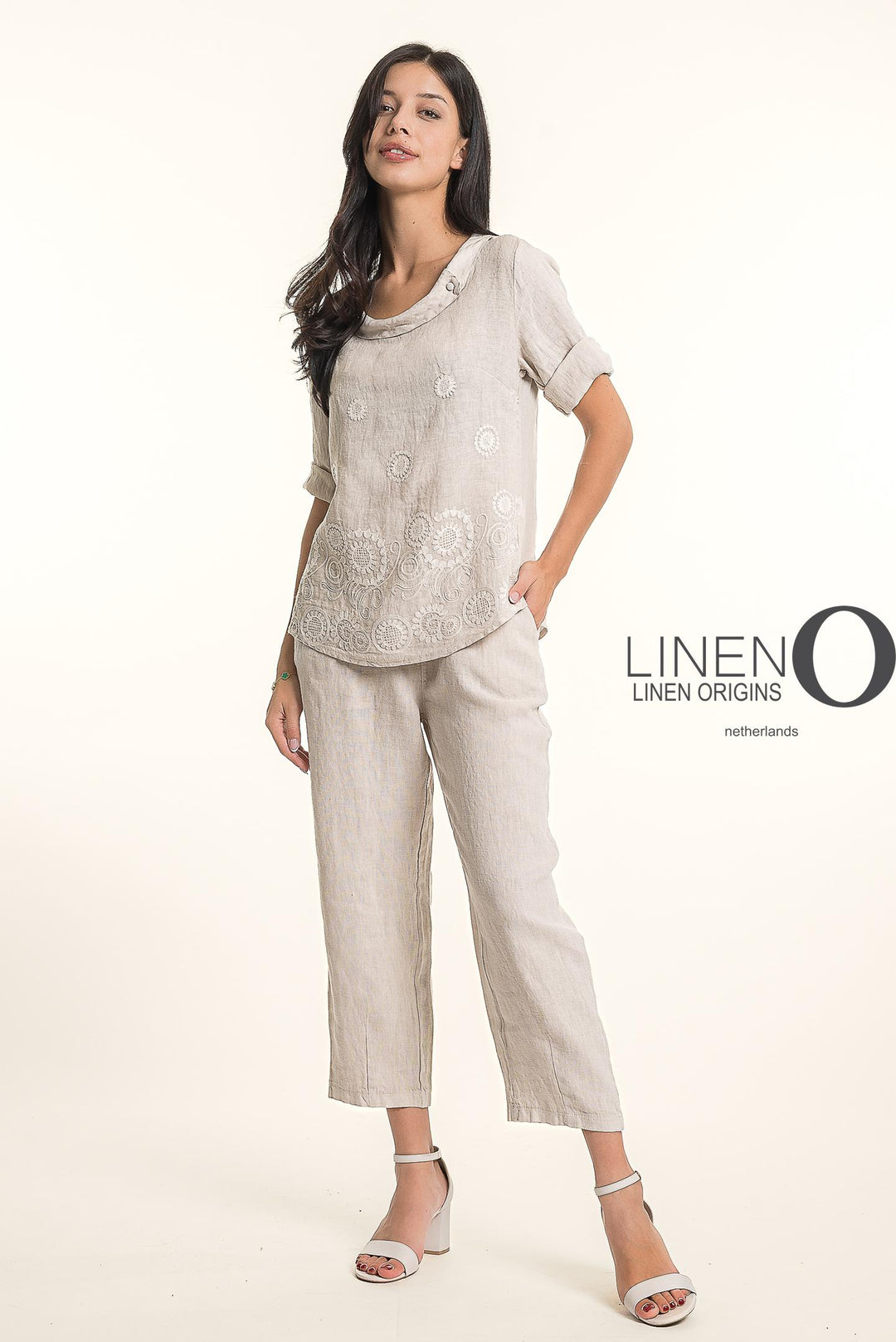 French Linen Blouse - Beige