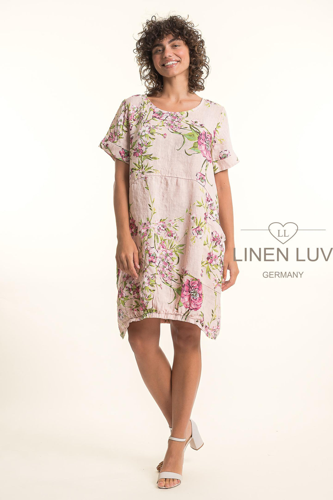 French Linen Dress - Rosa