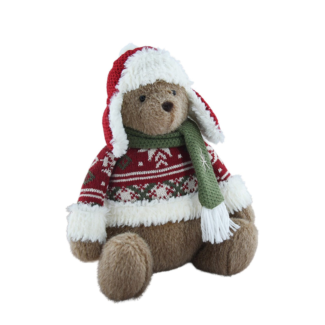 PLUSH SITTING BEAR WITH SWEATER
