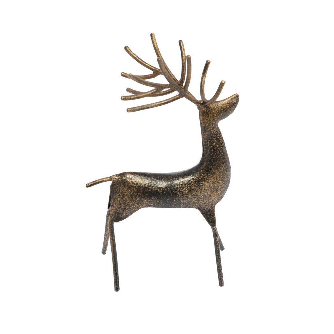 REINDEER METAL 5″X9″ ANTIQUE GOLD FINISH