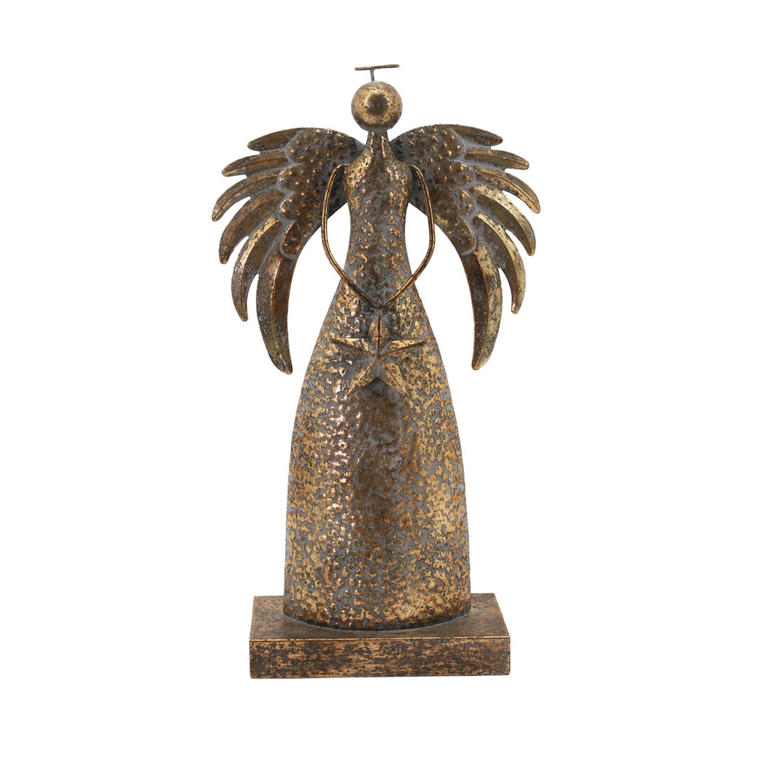 ANGEL METAL DECOR 10″X5″X18.5″ ANTIQUE BRONZE FINISH