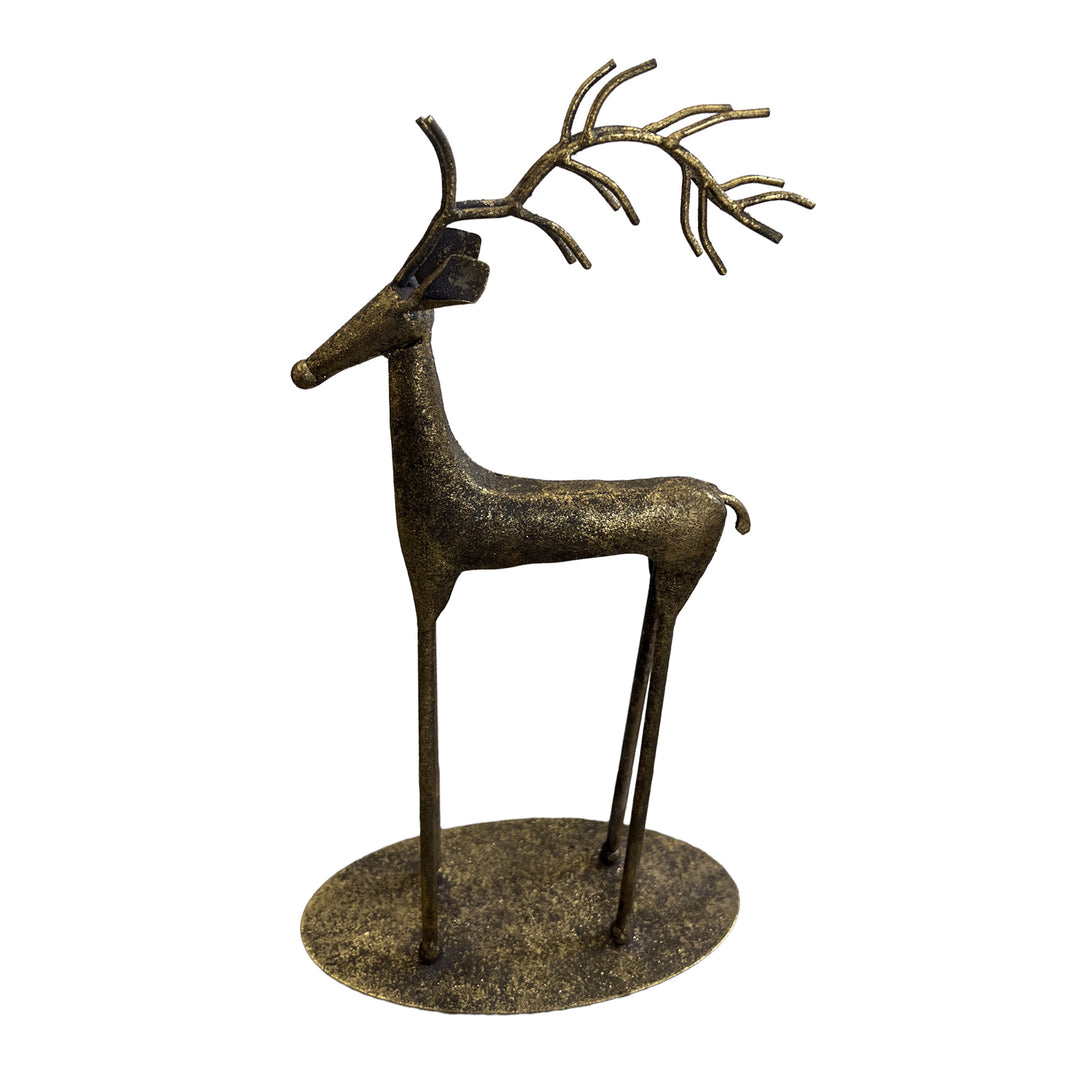 METAL REINDEER STANDING 15″ RUSTIC COPPER BRONZE FINISH