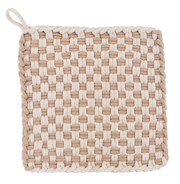 Cotton Crochet Autumn Check Pot Holder Set of 2