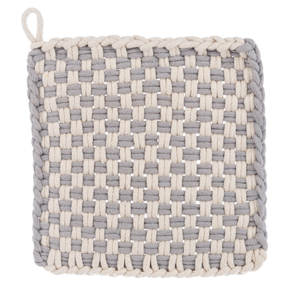 Cotton Crochet Autumn Check Pot Holder Set of 2