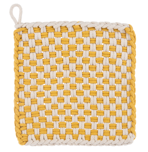Cotton Crochet Autumn Check Pot Holder Set of 2