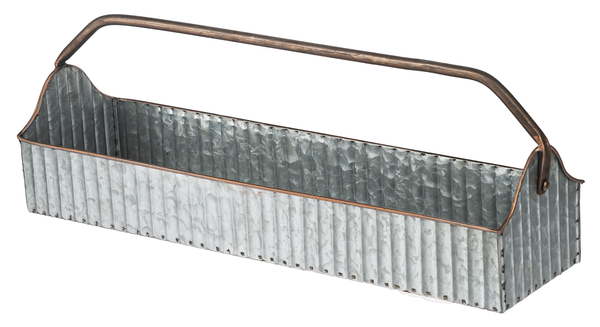 Antique Copper Finish &amp; Galvanized Trough Planter
