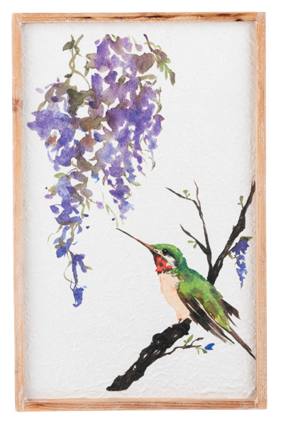 Hummingbird with Flower Wall Decor