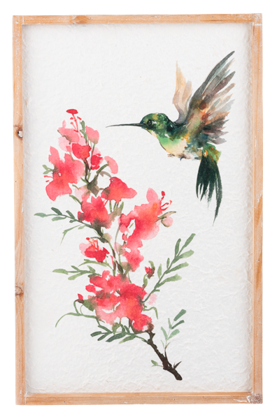 Hummingbird with Flower Wall Decor