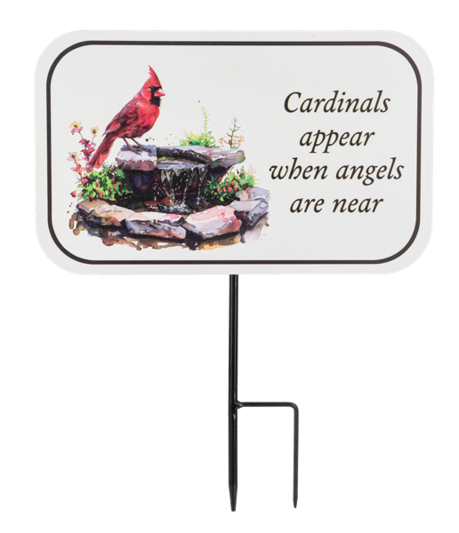 Watercolour Memorial Cardinal Stake