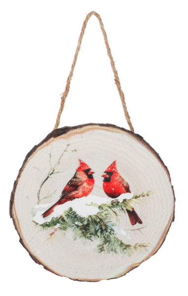 Forest with Bird Wood Slice Ornament