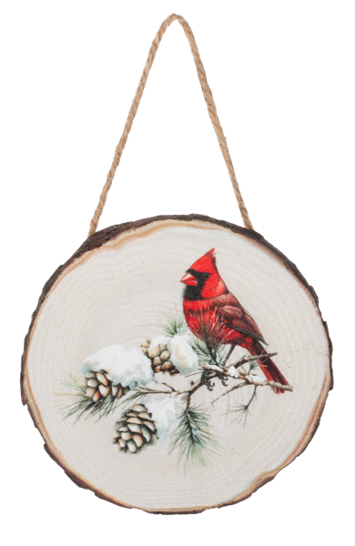 Forest with Bird Wood Slice Ornament