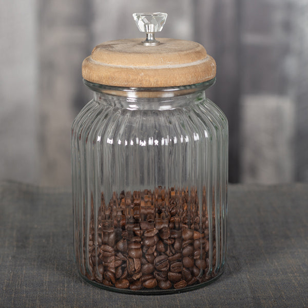 Glass Jar With Wooden Lid