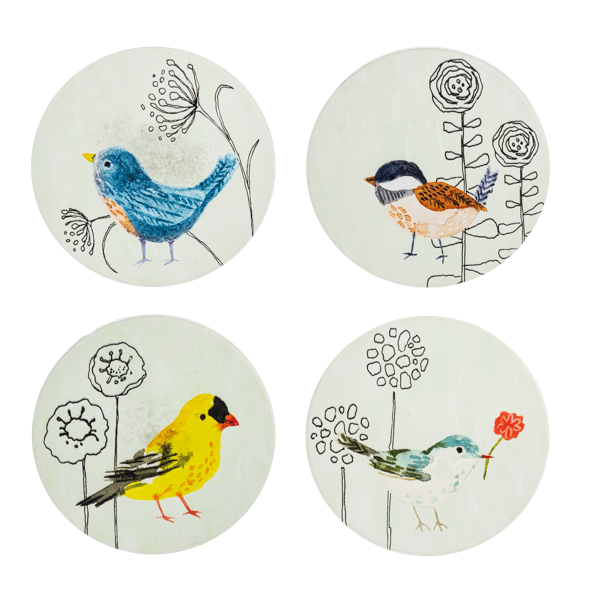 Garden Bird Coaster Set