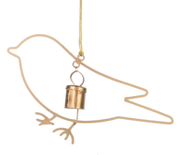 Wirework Holiday Icon with Bell Ornament