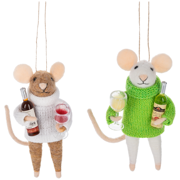 Mice with Wine Ornament (Sold Separately)