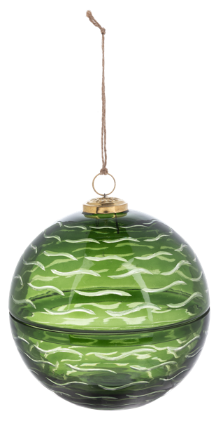 Etched Holiday Ball Ornament